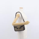 CELINE C Sulky Horse Carriage Shoulder Bag Canvas Beige Gold Auth 159163-23