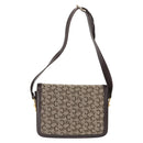 CELINE C Sulky Horse Carriage Shoulder Bag Canvas Beige Gold Auth 159163-2