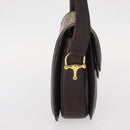 CELINE C Sulky Horse Carriage Shoulder Bag Canvas Beige Gold Auth 159163-4