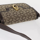 CELINE C Sulky Horse Carriage Shoulder Bag Canvas Beige Gold Auth 159163-6