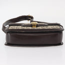 CELINE C Sulky Horse Carriage Shoulder Bag Canvas Beige Gold Auth 159163-5