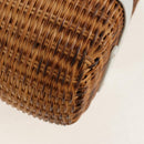 Salvatore Ferragamo Gancini Hand Bag Rattan Beige Silver Auth 159168V-12