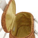 Salvatore Ferragamo Gancini Hand Bag Rattan Beige Silver Auth 159168V-16