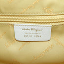 Salvatore Ferragamo Gancini Hand Bag Rattan Beige Silver Auth 159168V-18