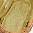 Salvatore Ferragamo Gancini Hand Bag Rattan Beige Silver Auth 159168V-19