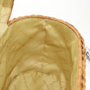 Salvatore Ferragamo Gancini Hand Bag Rattan Beige Silver Auth 159168V-20