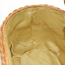 Salvatore Ferragamo Gancini Hand Bag Rattan Beige Silver Auth 159168V-21
