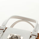 Salvatore Ferragamo Gancini Hand Bag Rattan Beige Silver Auth 159168V-8