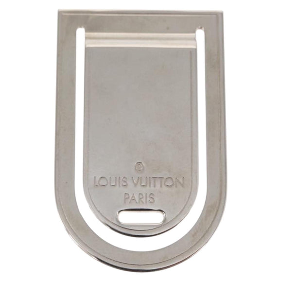 LOUIS VUITTON Pansavie Porto Address Money Clip Metal Silver M64691 Auth 159170M