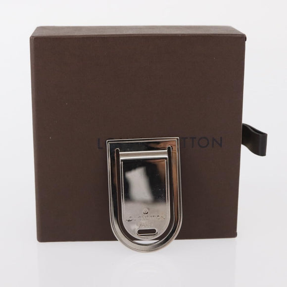LOUIS VUITTON Pansavie Porto Address Money Clip Metal Silver M64691 Auth 159170M