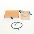 LOUIS VUITTON Brass Friendship Bracelet Leather Blue M0967 LV Auth 159171M-11