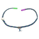 LOUIS VUITTON Brass Friendship Bracelet Leather Blue M0967 LV Auth 159171M-2