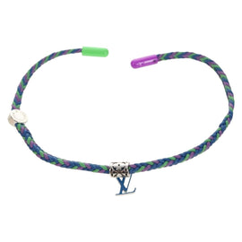 LOUIS VUITTON Brass Friendship Bracelet Leather Blue M0967 LV Auth 159171M - 0