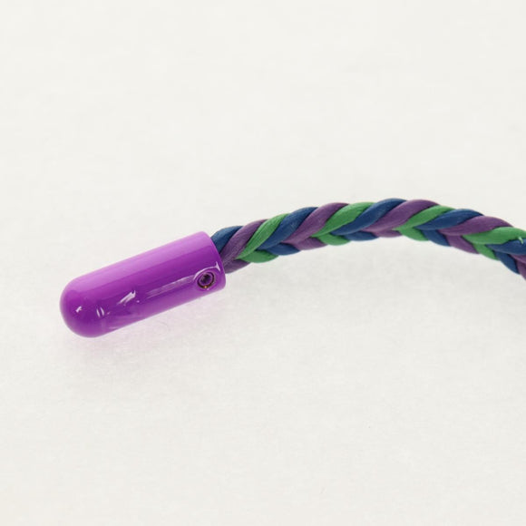 LOUIS VUITTON Brass Friendship Bracelet Leather Blue M0967 LV Auth 159171M