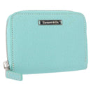TIFFANY&Co. Coin Purse Leather Turquoise Blue Auth 159173-1