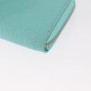 TIFFANY&Co. Coin Purse Leather Turquoise Blue Auth 159173-14