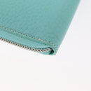 TIFFANY&Co. Coin Purse Leather Turquoise Blue Auth 159173-15