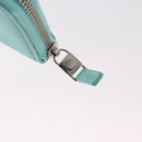 TIFFANY&Co. Coin Purse Leather Turquoise Blue Auth 159173-9