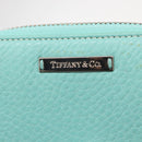 TIFFANY&Co. Coin Purse Leather Turquoise Blue Auth 159173-17