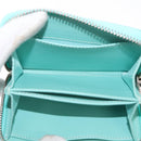TIFFANY&Co. Coin Purse Leather Turquoise Blue Auth 159173-11
