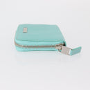 TIFFANY&Co. Coin Purse Leather Turquoise Blue Auth 159173-5