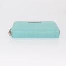 TIFFANY&Co. Coin Purse Leather Turquoise Blue Auth 159173-7