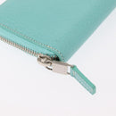 TIFFANY&Co. Coin Purse Leather Turquoise Blue Auth 159173-8