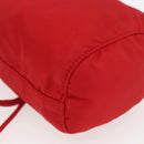 PRADA Pouch Nylon Red Silver Auth 159174-16