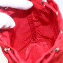 PRADA Pouch Nylon Red Silver Auth 159174-19