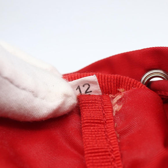 PRADA Pouch Nylon Red Silver Auth 159174