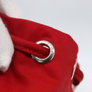 PRADA Pouch Nylon Red Silver Auth 159174-8