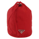 PRADA Pouch Nylon Red Silver Auth 159174-13