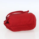 PRADA Pouch Nylon Red Silver Auth 159174-3