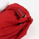 PRADA Pouch Nylon Red Silver Auth 159174-5