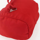 PRADA Pouch Nylon Red Silver Auth 159174-7