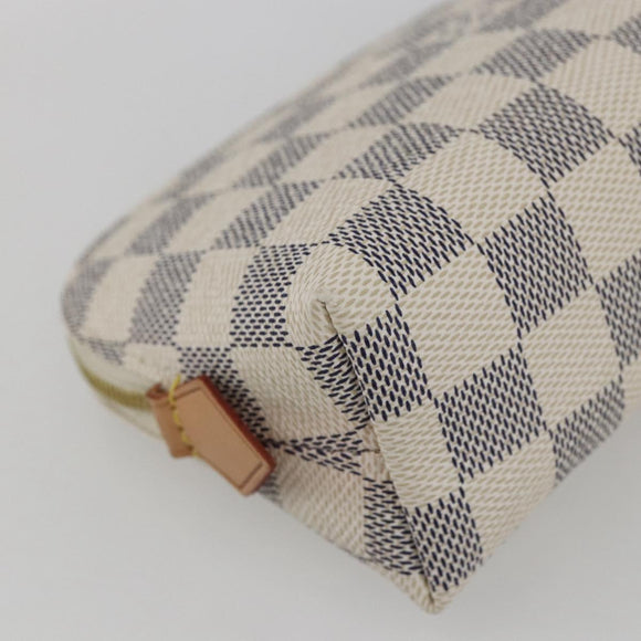 LOUIS VUITTON Damier Azur Pochette Cosmetic PM Pouch N60024 LV Auth 159175