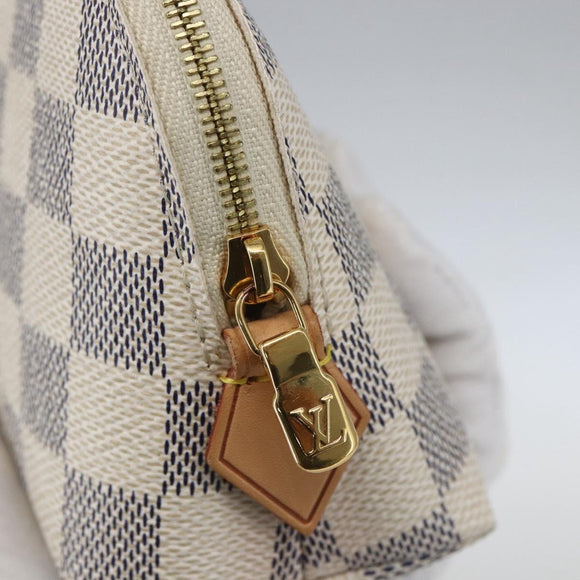 LOUIS VUITTON Damier Azur Pochette Cosmetic PM Pouch N60024 LV Auth 159175