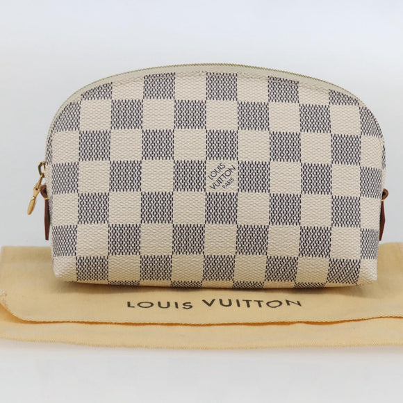 LOUIS VUITTON Damier Azur Pochette Cosmetic PM Pouch N60024 LV Auth 159175