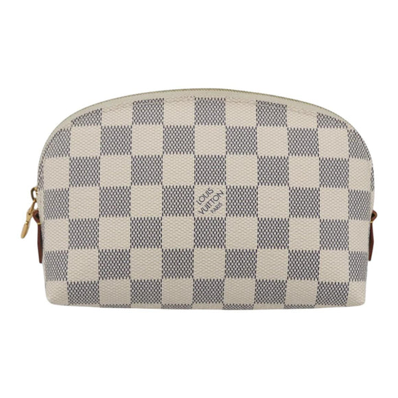 LOUIS VUITTON Damier Azur Pochette Cosmetic PM Pouch N60024 LV Auth 159175