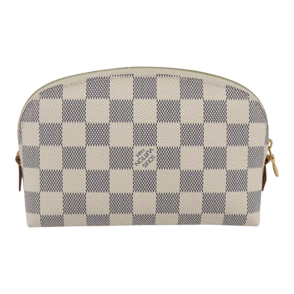 LOUIS VUITTON Damier Azur Pochette Cosmetic PM Pouch N60024 LV Auth 159175