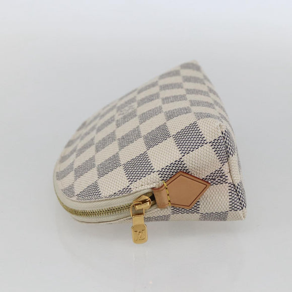 LOUIS VUITTON Damier Azur Pochette Cosmetic PM Pouch N60024 LV Auth 159175