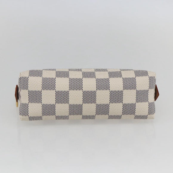 LOUIS VUITTON Damier Azur Pochette Cosmetic PM Pouch N60024 LV Auth 159175