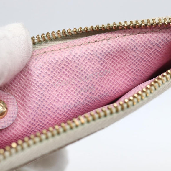 LOUIS VUITTON Multicolor Pochette Cles NM Coin Purse White M93734 LV Auth 159177