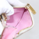 LOUIS VUITTON Multicolor Pochette Cles NM Coin Purse White M93734 LV Auth 159177-17