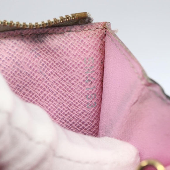 LOUIS VUITTON Multicolor Pochette Cles NM Coin Purse White M93734 LV Auth 159177