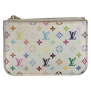 LOUIS VUITTON Multicolor Pochette Cles NM Coin Purse White M93734 LV Auth 159177-13