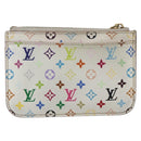 LOUIS VUITTON Multicolor Pochette Cles NM Coin Purse White M93734 LV Auth 159177-2