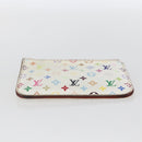 LOUIS VUITTON Multicolor Pochette Cles NM Coin Purse White M93734 LV Auth 159177-6