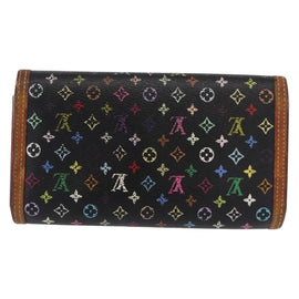 LOUIS VUITTON Monogram Multicolor Porte Tresor Wallet Black M92658 Auth 159178 - 0