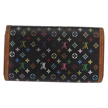 LOUIS VUITTON Monogram Multicolor Porte Tresor Wallet Black M92658 Auth 159178 - 0
